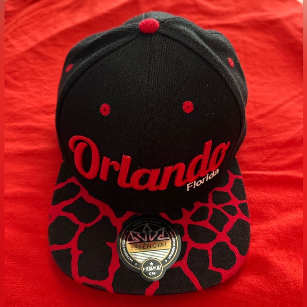 Orlando Florida Black and Red Cap